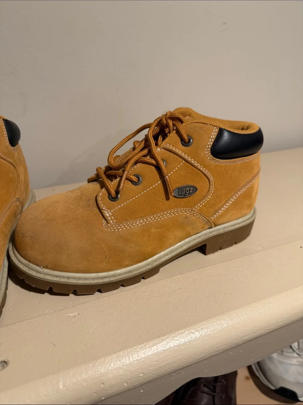 Men's Casual Lace-Up Suede Work Shoes - Tan